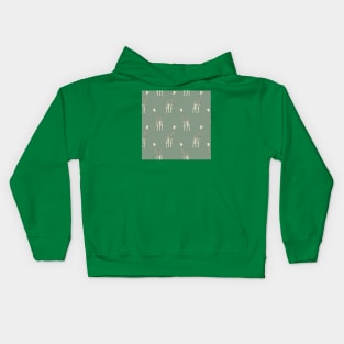 Sage Green Giraffes Kids Hoodie